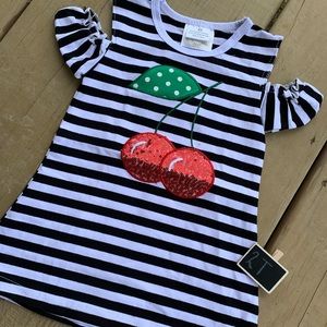 Off shoulder cherry dress